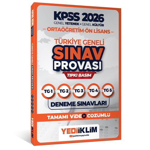 KPSS GY-GK Ortaöğretim Ön Lisans Türkiye Geneli Sınav Provası Tıpkı Basım Deneme Sınavları Yediiklim Yayınları 2026