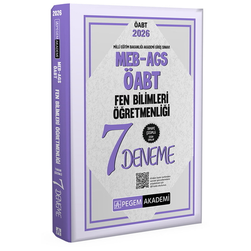 MEB AGS ÖABT Fen Bilimleri Öğretmenliği Tamamı Çözümlü 7 Deneme Pegem Akademi Yayınları 2026