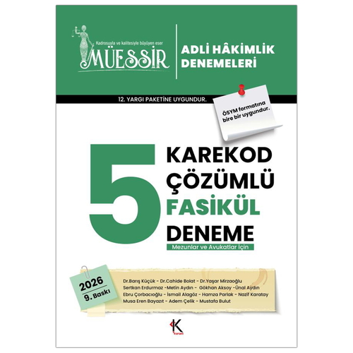 MÜESSİR Adli Hakimlik Denemeleri Karekod Çözümlü 5 Fasikül Deneme Kuram Kitap Yayınları 2026