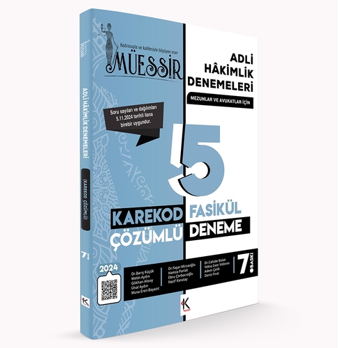 MÜESSİR Adli Hakimlik Denemeleri Karekod Çözümlü 5 Fasikül Deneme Temsil Kitap Yayınları 2024
