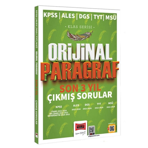 KPSS ALES DGS TYT MSÜ Klas Serisi Orijinal Paragraf Son 3 Yıl Çıkmış Sorular Yargı Yayınları 2025