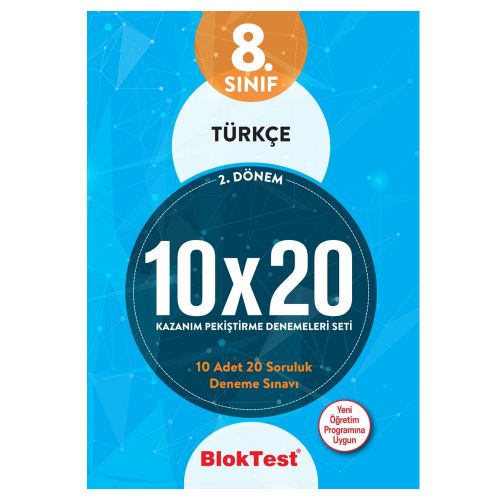8. Sınıf 10x20 Türkçe 2. Dönem Kazanım Pekiştirme Denemeleri Seti Tudem Yayınları