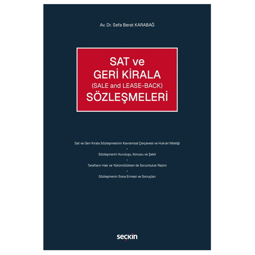 Sat ve Geri Kirala Sözleşmeleri - Sefa Berat Karabağ
