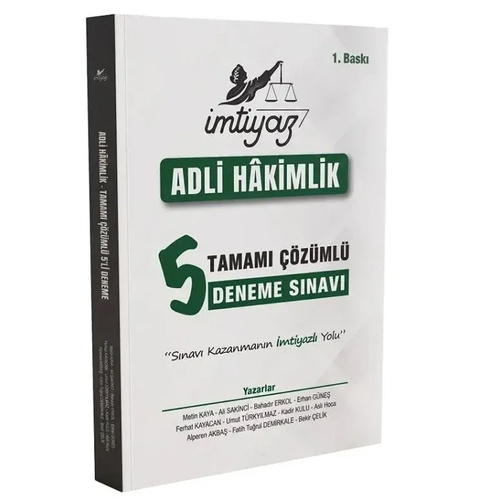 Adli Hakimlik Tamamı Çözümlü 5 Deneme İmtiyaz Yayınları 2026