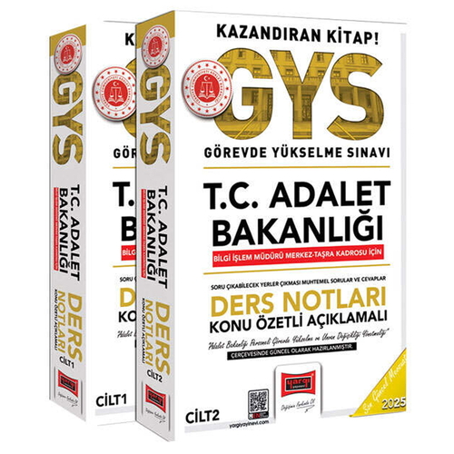 GYS T.C Adalet Bakanlığı Bilgi İşlem Müdürü Merkez-Taşra Kadrosu İçin Ders Notları Yargı Yayınları 2025