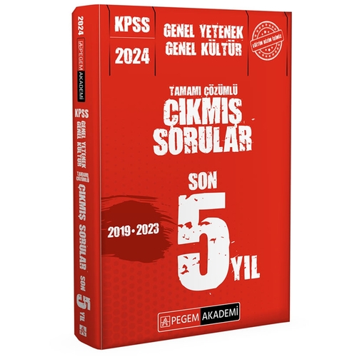 KPSS Genel Yetenek Genel Kültür Çıkmış Sorular Son 5 Sınav Pegem Akademi Yayınları 2024