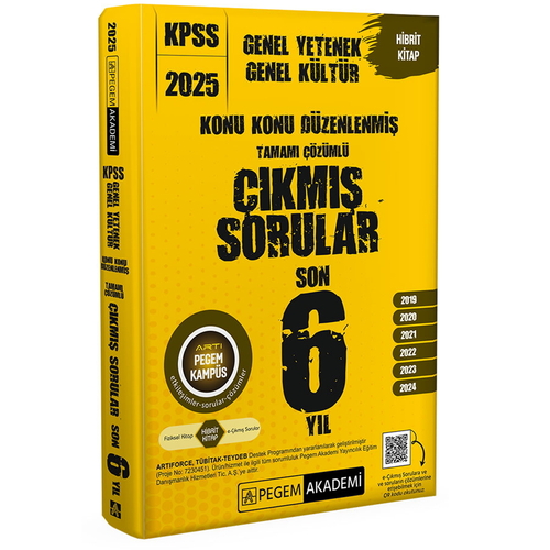 KPSS Genel Yetenek Genel Kültür Konu Konu Çıkmış Sorular Son 6 Yıl Pegem Akademi Yayınları 2025