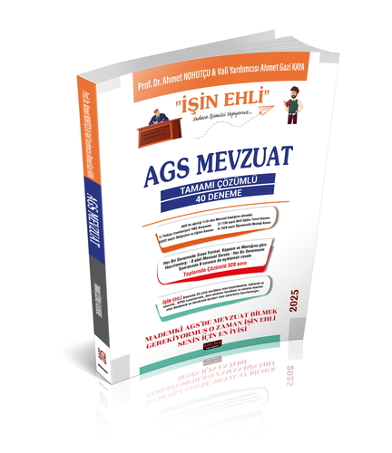 MEB AGS Mevzuat İşin Ehli Tamamı Çözümlü 40 Deneme Savaş Yayınları Nisan 2025