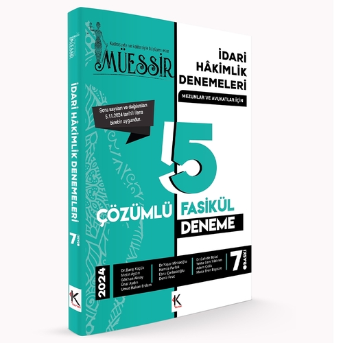 MÜESSİR İdari Hakimlik Denemeleri 5 Fasikül Deneme Temsil Kitap Yayınları 2024