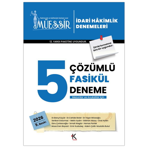 MÜESSİR İdari Hakimlik Denemeleri 5 Fasikül Deneme Kuram Kitap Yayınları 2026