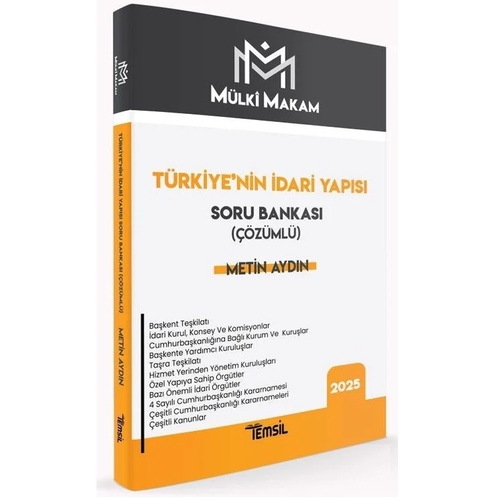 Mülki Makam Türkiye\'nin İdari Yapısı Soru Bankası Temsil Kitap Yayınları 2025