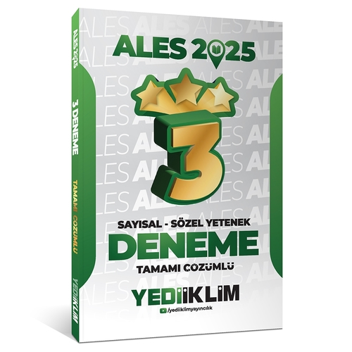 ALES Sayısal Sözel Yetenek 3 Yıldız Deneme Yediiklim Yayınları 2025