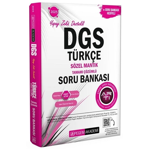 DGS Türkçe Sözel Mantık Tamamı Çözümlü Soru Bankası Pegem Akademi Yayınları 2025