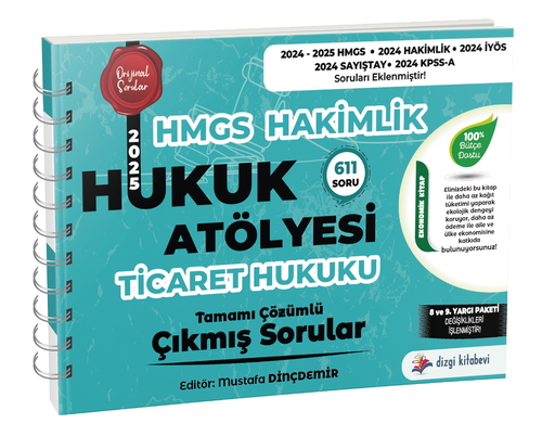 Hukuk Atölyesi HMGS Hakimlik Ticaret Hukuku Çıkmış Sorular Dizgi Kitap Yayınları 2025