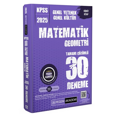 KPSS Genel Kültür Genel Yetenek Matematik-Geometri 30 Deneme Pegem Akademi Yayınları 2025