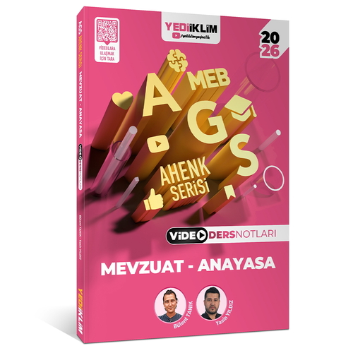 MEB AGS Ahenk Serisi Mevzuat Anayasa Video Ders Notları Yediiklim Yayınları 2026