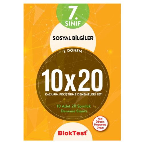 7. Sınıf 10x20 Sosyal Bilgiler 1. Dönem Kazanım Pekiştirme Denemeleri Seti Tudem Yayınları