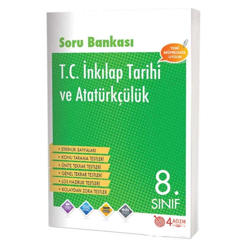 8. Sınıf T. C. İnkılap Tarihi ve Atatürkçülük Soru Bankası 4 Adım Yayınları