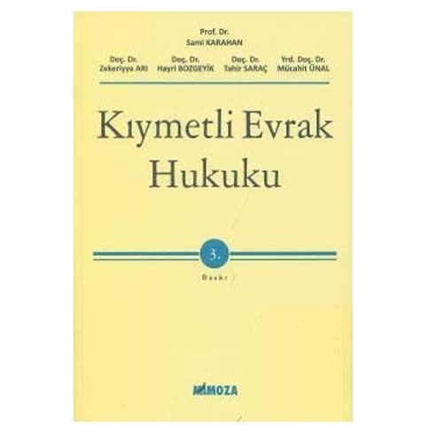 Kıymetli Evrak Hukuku - Sami Karahan