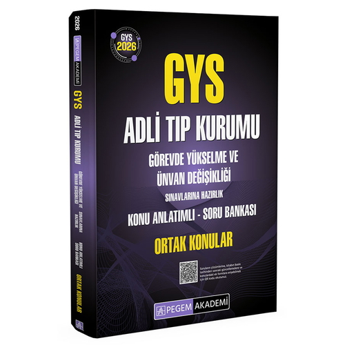 GYS Adli Tıp Kurumu Konu Anlatımlı Soru Bankası Ortak Konular Pegem Akademi Yayınları 2026