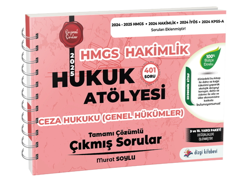 Hukuk Atölyesi HMGS Hakimlik Ceza Hukuku Genel Hükümler Çıkmış Sorular Dizgi Kitap Yayınları 2025