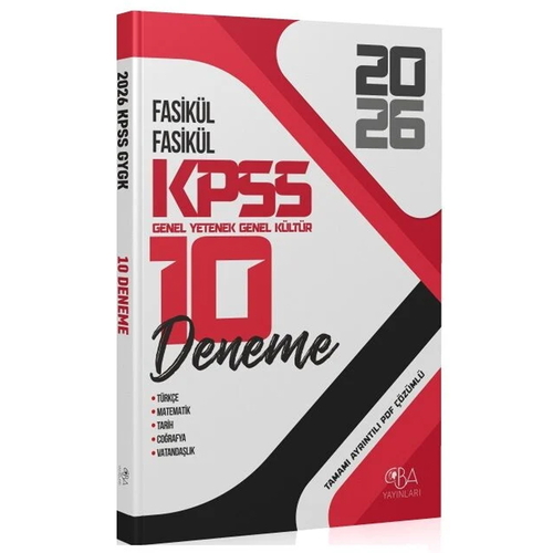 KPSS Fasikül Fasikül Genel Yetenek Genel Kültür 10 Deneme Çözümlü CBA Yayınları 2026