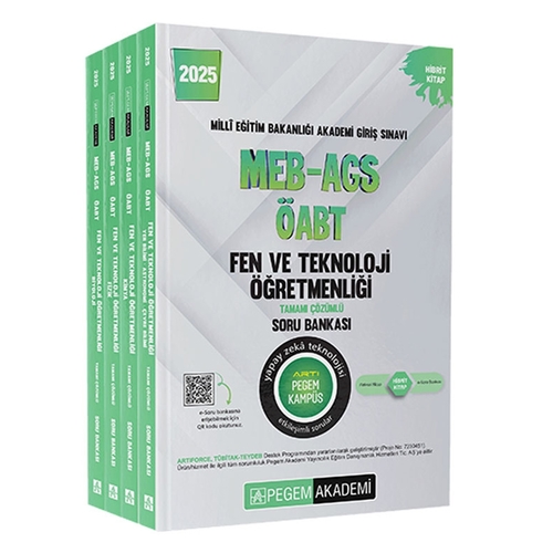 MEB AGS ÖABT Fen ve Teknoloji Öğretmenliği Soru Bankası Pegem Akademi Yayınları 2025