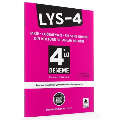 LYS-4 Tarih-Coğrafya 2-Felsefe Grubu-Din Kültürü ve Ahlak Bilgisi 4\'lü Deneme - Delta Kültür Yayınları