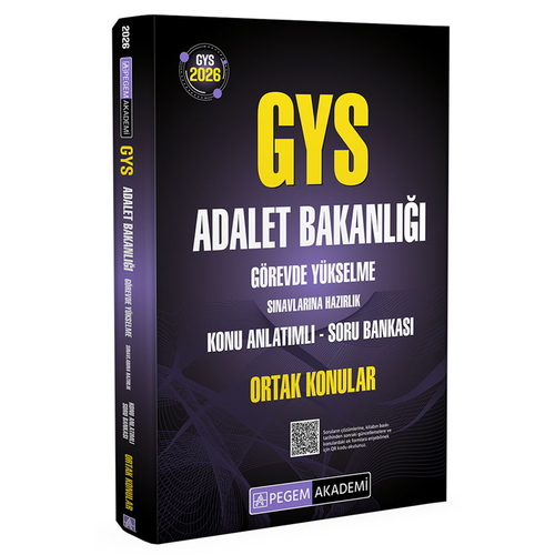 GYS Adalet Bakanlığı Konu Anlatımlı Soru Bankası Ortak Konular Pegem Akademi Yayınları 2026