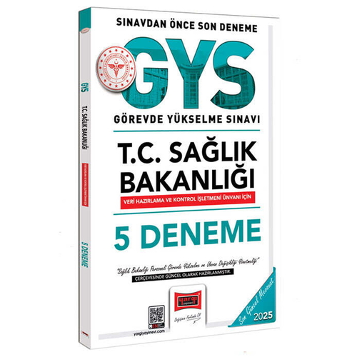 GYS T.C Sağlık Bakanlığı Veri Hazırlama ve Kontrol İşletmeni Ünvanı İçin 5 Deneme Yargı Yayınları 2025