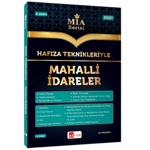 Hafıza Teknikleriyle Mahalli İdareler MİA Serisi Ali Argama Akfon Yayınları 2021