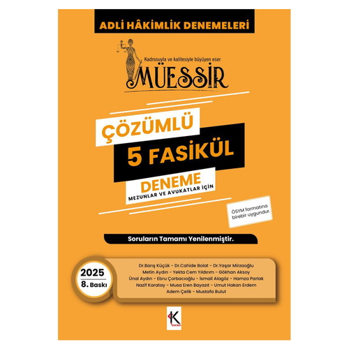 MÜESSİR Adli Hakimlik Denemeleri Çözümlü 5 Fasikül Deneme Temsil Kitap Yayınları 2025