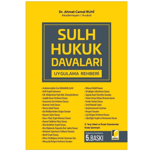 Sulh Hukuk Davaları Uygulama Rehberi - Ahmet Cemal Ruhi