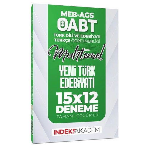 ÖABT MEB AGS Muhtemel Türk Dili Edebiyatı Türkçe Yeni Türk Edebiyatı 15x12 Deneme İndeks Akademi Yayınları 2025