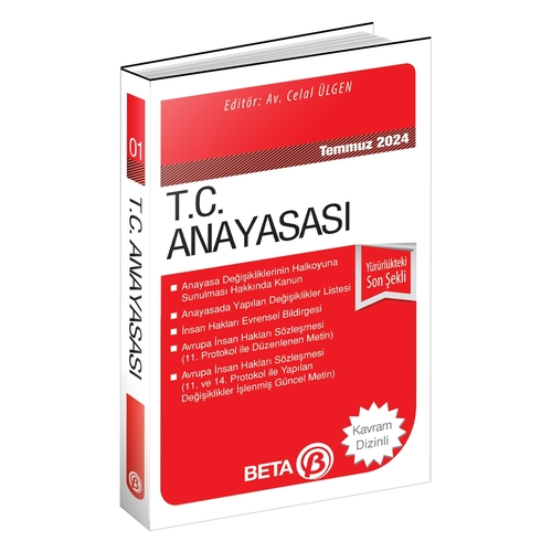 T.C. Anayasası Beta Yayınları Kanun Metinleri Temmuz 2024