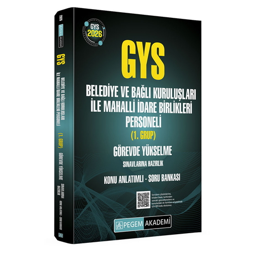 GYS Belediye ve Bağlı Kuruluşları ile Mahalli İdare Birlikleri 1. Grup Konu Anlatımlı Soru Bankası Pegem Akademi Yayınları 2026