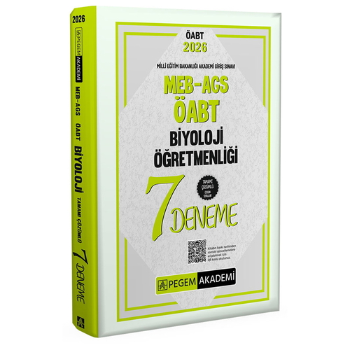 MEB AGS ÖABT Biyoloji Öğretmenliği Tamamı Çözümlü 7 Deneme Pegem Akademi Yayınları 2026