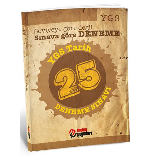 YGS Tarih 25 Deneme Sınavı Metin Yayınları