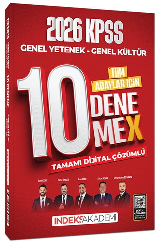 KPSS Genel Yetenek Genel Kültür 10 DenemeX Dijital Çözümlü İndeks Akademi Yayınları 2026