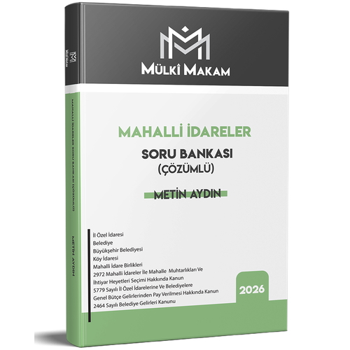Mülki Makam Mahalli İdareler Soru Bankası Metin Hoca Yayınları 2026