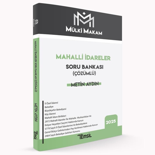 Mülki Makam Mahalli İdareler Soru Bankası Temsil Kitap Yayınları 2025