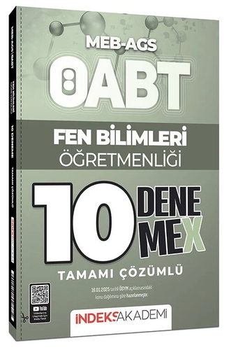 ÖABT MEB AGS Fen Bilimleri Öğretmenliği 10 DenemeX İndeks Akademi Yayınları 2025