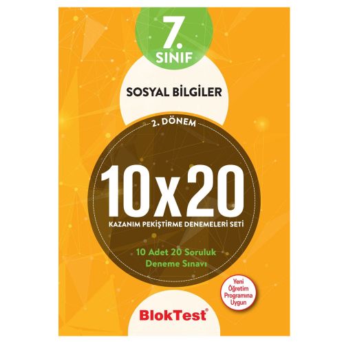 7. Sınıf 10x20 Sosyal Bilgiler 2. Dönem Kazanım Pekiştirme Denemeleri Seti Tudem Yayınları