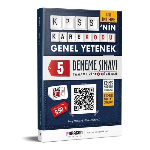 Lise Önlisans KPSS’nin KareKodu Genel Yetenek 5 Deneme Sınavı Paragon Yayınları 2020