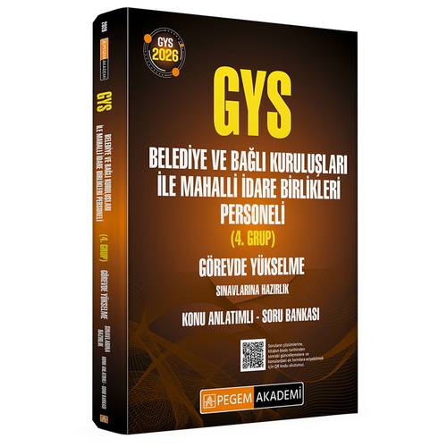 GYS Belediye ve Bağlı Kuruluşları ile Mahalli İdare Birlikleri 4. Grup Konu Anlatımlı Soru Bankası Pegem Akademi Yayınları 2026