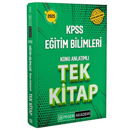 KPSS Eğitim Bilimleri Konu Anlatımlı Tek Kitap Pegem Akademi Yayınları 2025