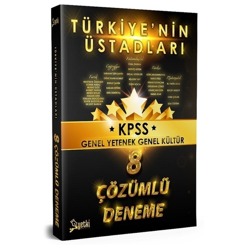 KPSS Türkiye\'nin Üstadları Genel Yetenek Genel Kültür 8 Deneme Çözümlü Yetki Yayınları 2020