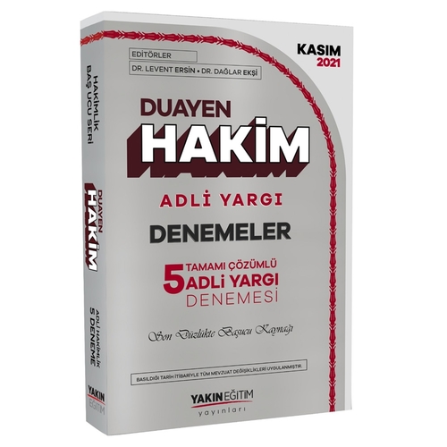 Duayen Hakim Adli Yargı Hakimlik 5 Deneme Yakın Eğitim Yayınları 2021