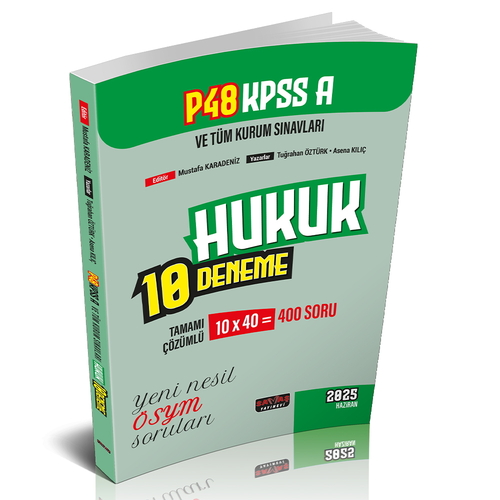 Kelepir Ürün İadesizdir - P48 KPSS A Grubu Hukuk 10 Deneme Tamamı Çözümlü Savaş Yayınları 2025