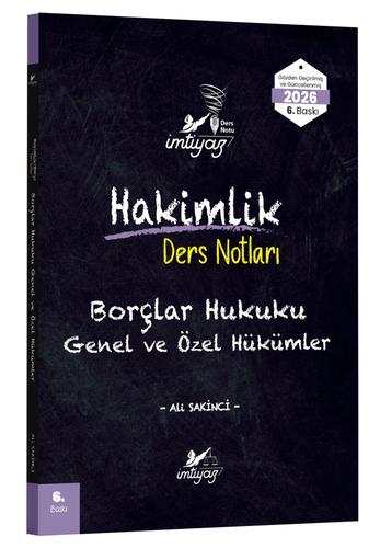 Hakimlik Ders Notları Borçlar Hukuku Genel ve Özel Hükümler İmtiyaz Yayınları 2026